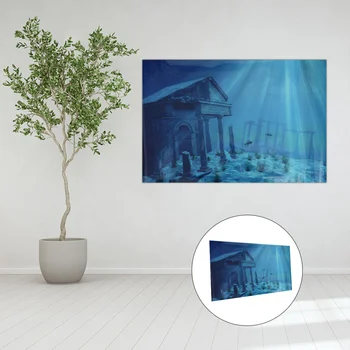 

1pc Submarine Ruins Aquarium Background Fish Tank Decals Fish Tank Sticker for Store Decor