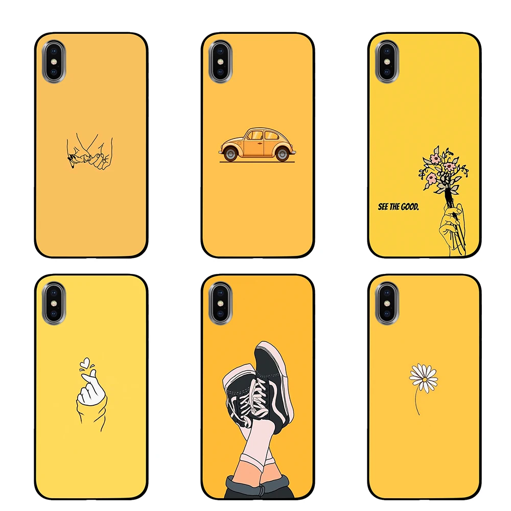 Потрясающий милый желтый художественный дизайн для iPhone 5 5S SE 6 6s 7 8 Plus X XS Max XR чехлы