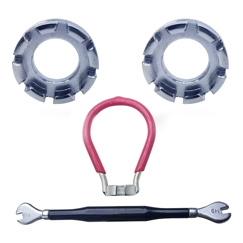 

4 Piece Bicycle Spoke Tool Bicycle Spoke Wrench Bicycle Tool 4 in 1 Bicycle Wheel Correct Kit Is a Tool for Building Repairing o