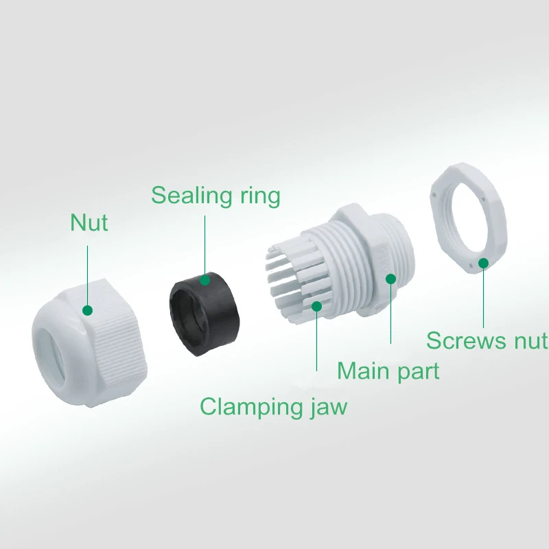 Warerproof Plastic Nylon Cable Gland IP68 M12*1.5 M14 M16 M18 M20 M22 CE Cable Wires Connector Glen Retaining Head