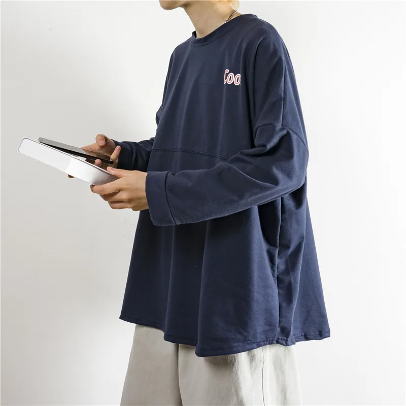 2019 Spring And Summer Men's New Casual Letter Pattern Printing Long-sleeved Round Neck T Shirt Loose Temperament Trend Cotton 2019 Spring And Summer Men's New Casual Letter Pattern Printing Long-sleeved Round Neck T Shirt Loose Temperament Trend Cotton
