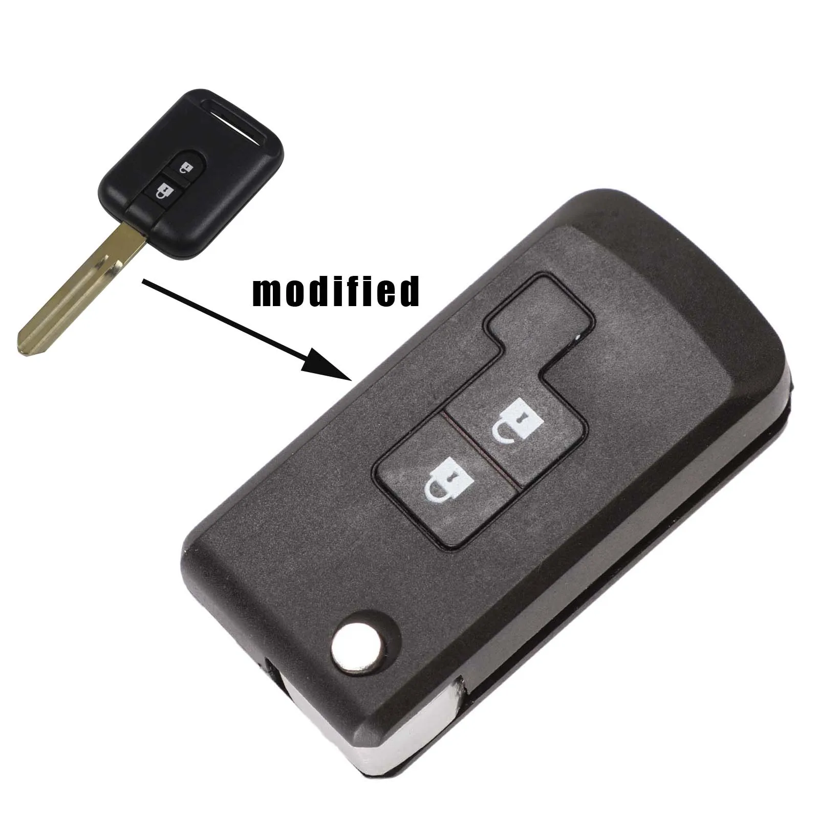 Jingyuqin 10 шт. 2/3 кнопки оболочки чехол Брелок без ключа для Qashqai Nissan Micra Navara Almera Note - Количество кнопок: Modified 2B