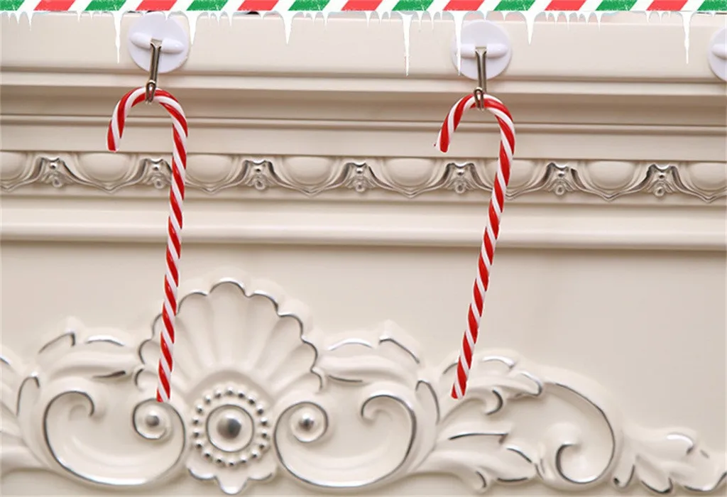 12 шт. рождественские конфетные трости рождественские украшения для дома вечерние новогодние висячие украшения Декор Подвеска 15 см deco noel bois