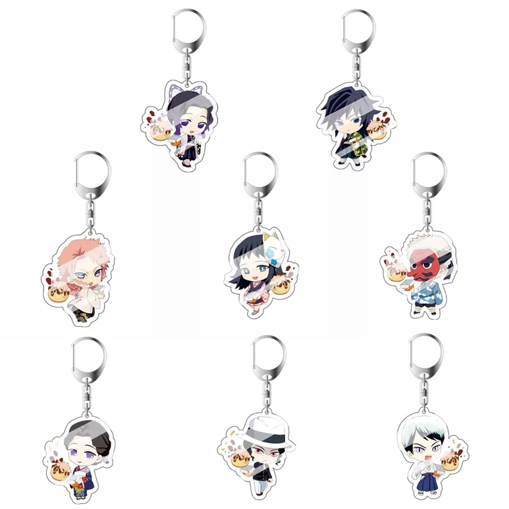 Anime Demon Slayer: Kimetsu no Yaiba Key Chains Two-sided Keychain Cosplay Acrylic Pendant Keyring