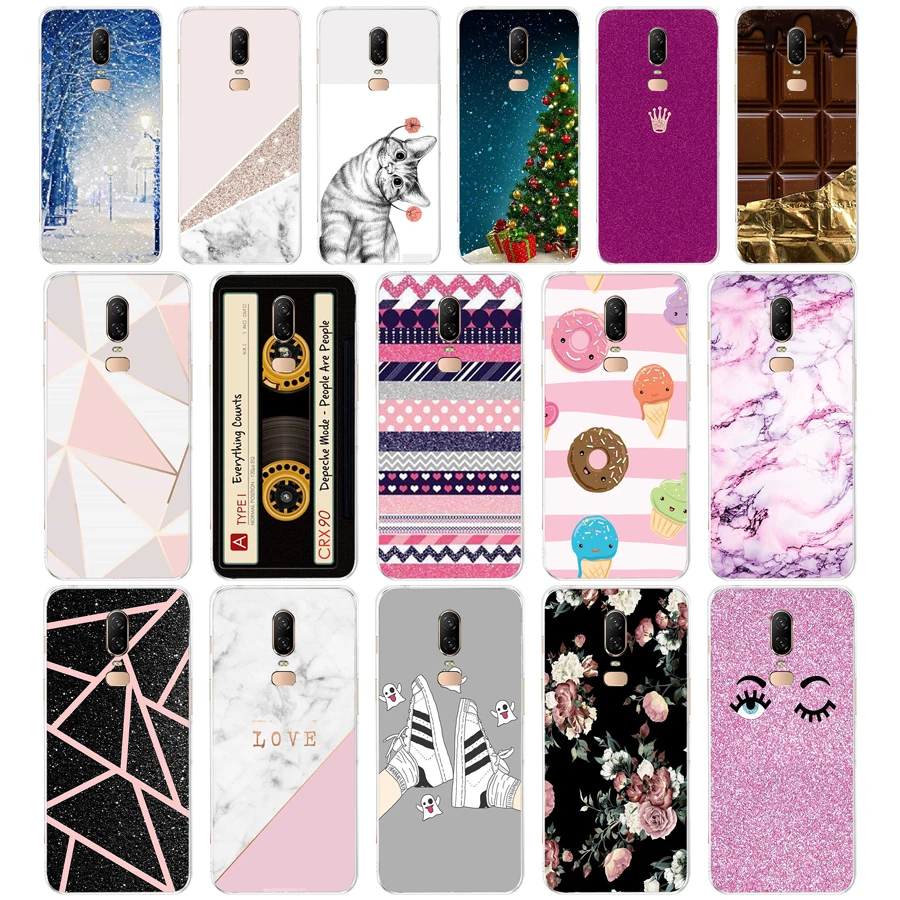 

8 silicon case for oneplus 6 case cover Coque for oneplus 6t case etui cover for oneplus 6 case leaves cute funny dog cartoon