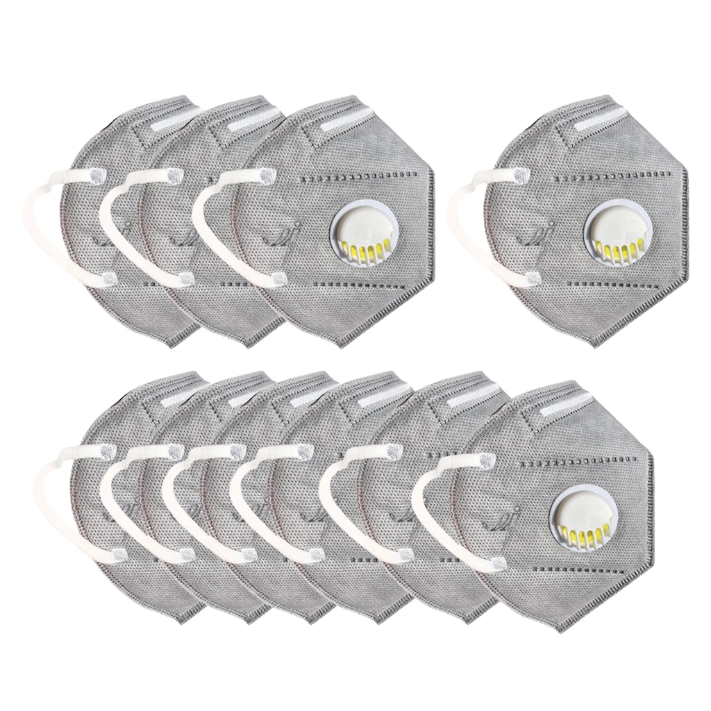 

10 lot Face Masks w/Valve Anti Haze Fog Bacteria Smog Protection Respirator Anti Pollution PM2.5 Mouth Mask Dust Respirator