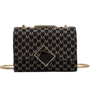 

Classic Letter Print Solid Chain Flap Bag Crossbody Easy Matching Exquisite Shoulder Bags for Women 2020 New Arrival