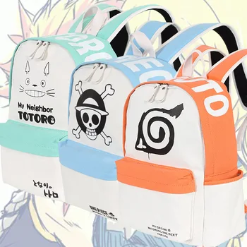 

Anime Tokyo Ghoul Totoro NARUTO ONE PIECE Attack on Titan Lovely style backpack Casual Student schoolbag Precollege wind