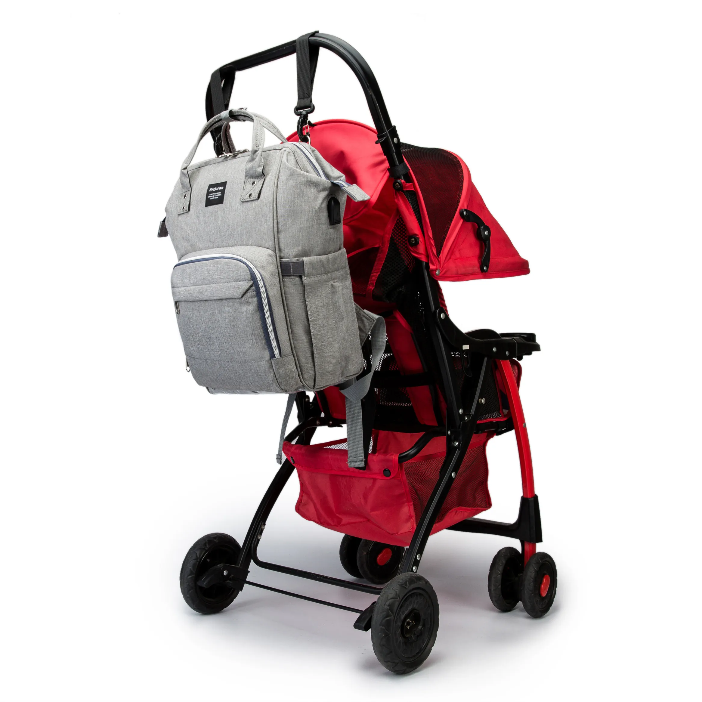 

Fashion Travel Mummy Diaper Bags Zipper With USB Large Capacity Stroller Backpacks Maternity Handbags Baby Nappy Nursing Bag