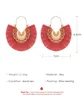Tassel Lace Fan Retro Pattern Red Alloy Blue Khaki Black Grey White Yellow Dangle Earrings & Drop Earrings for Women 6