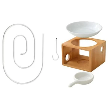 

1pcs Candle Aromatherapy Furnace Bamboo Incense Candles Holder & 1pcs Spiral Bed Sheet Rack Laundry Drying Space Saving