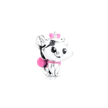 

QANDOCCI Fits For Bracelets Necklaces Mouse The Aristocats Marie Beads 100% 925 Sterling-Silver-Jewelry Charms Free Shipping