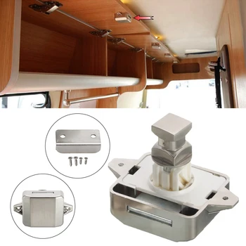 価格 1セットユニバーサルキャンピングカー車プッシュロックrvキャラバンボートハードウェア食器棚のドアノブホームミニ引き出しラッチボタンをロック