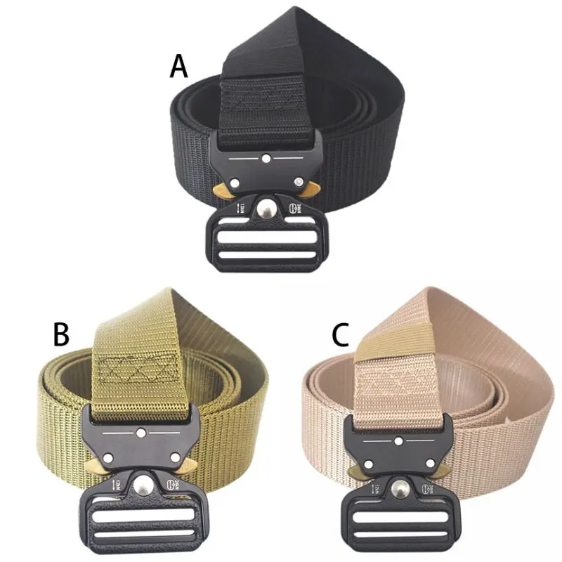 Nylon Military Tactical Belt Adjustable Metal Buckle Outdoor Army Quick Release Training Nylon Belt