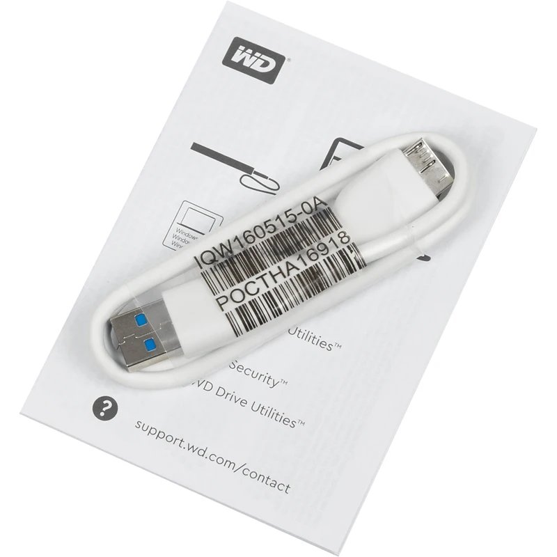 Жесткий диск WD Original USB 3.0 2Tb WDBLHR0020BWT-EEUE My Passport 2.5" белый