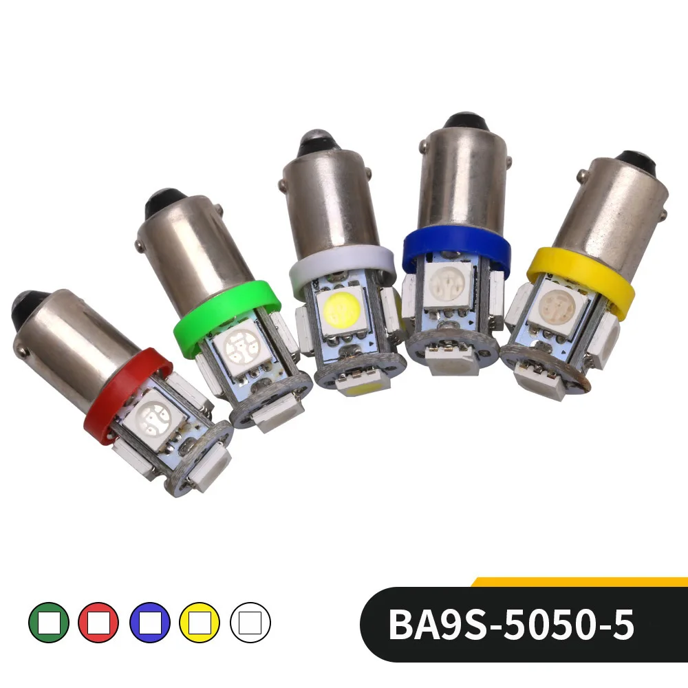 

4PCS BA9S 5050 5SMD T4W H6W 363 LED Car Lights LED Bulbs Strobe Led Lamp Reading Lights White Red Amber Indicator lamp 12v