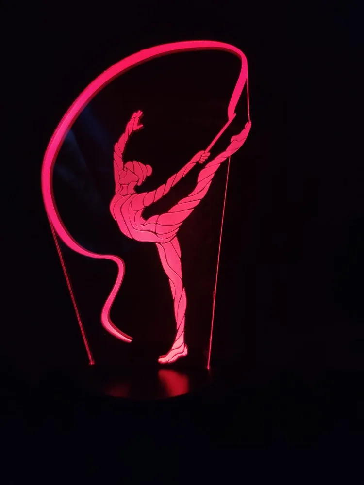 3D лампа спортивная лента для художественной гимнастики лучший подарок для любителей спорта яркая основа для украшения гостиной Светодиодная лампа ночного света