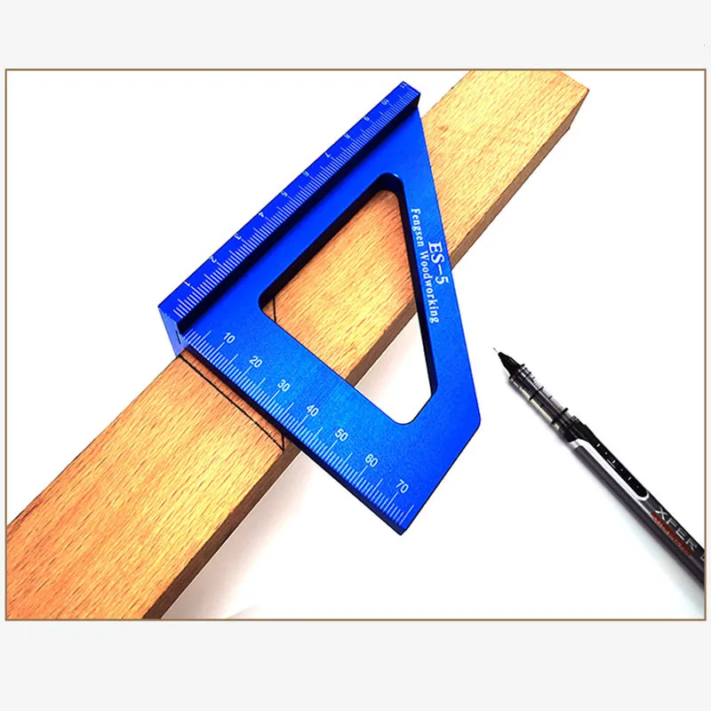 £10.78 Woodworking Ruler Aluminum Alloy Square Layout Miter Triangle Ruler 4590