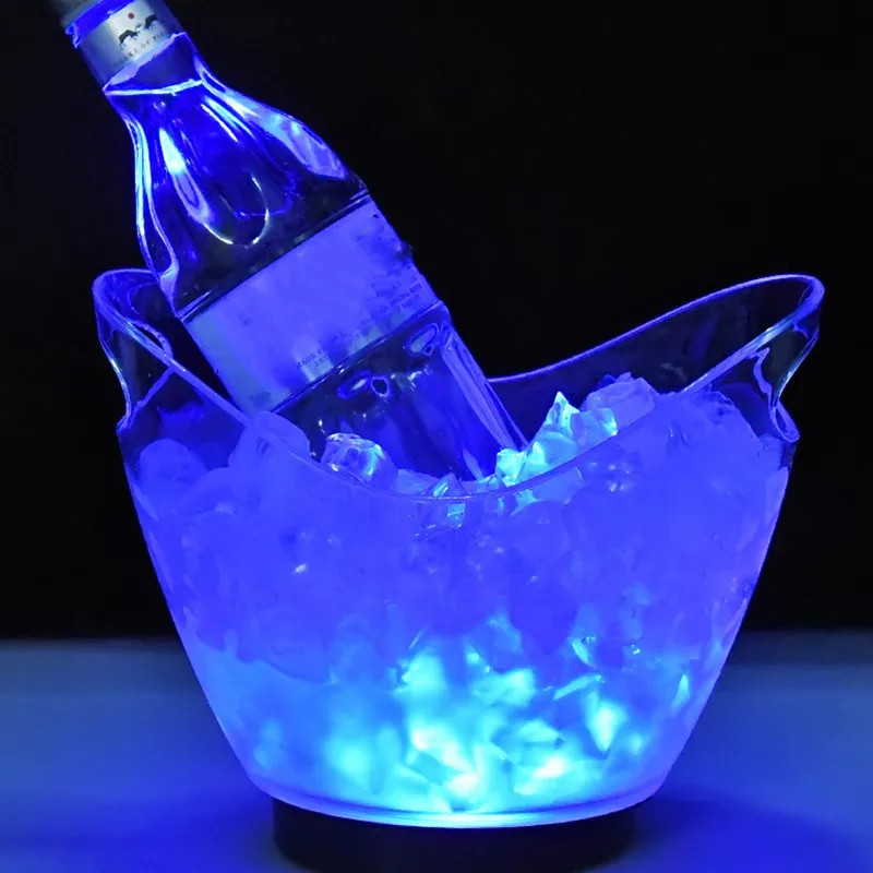 Cubo Hielo Contenedor Bar Bebidas Altavoz uetooth Discotecas portátiles con luz LED para Cervezas Enfriador Vino KTV Cambio Color Herramientas Cocina Suministros para Fiestas 