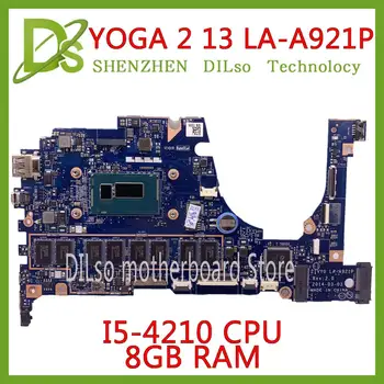 

KEFU for Lenovo YOGA 2 13 Laptop Motherboard FRU 5B20G19207 LA-A921P with I5-4210U 1.70GHz CPU 8GB RAM original mothebroard