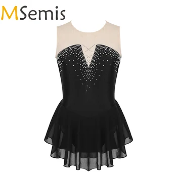 

MSemis Kids Girls Sparkly Ice Figure Skating Dress Fantasia Ballroom Dance Competition Dresses Gymnas Ballerina Leotard Costumes