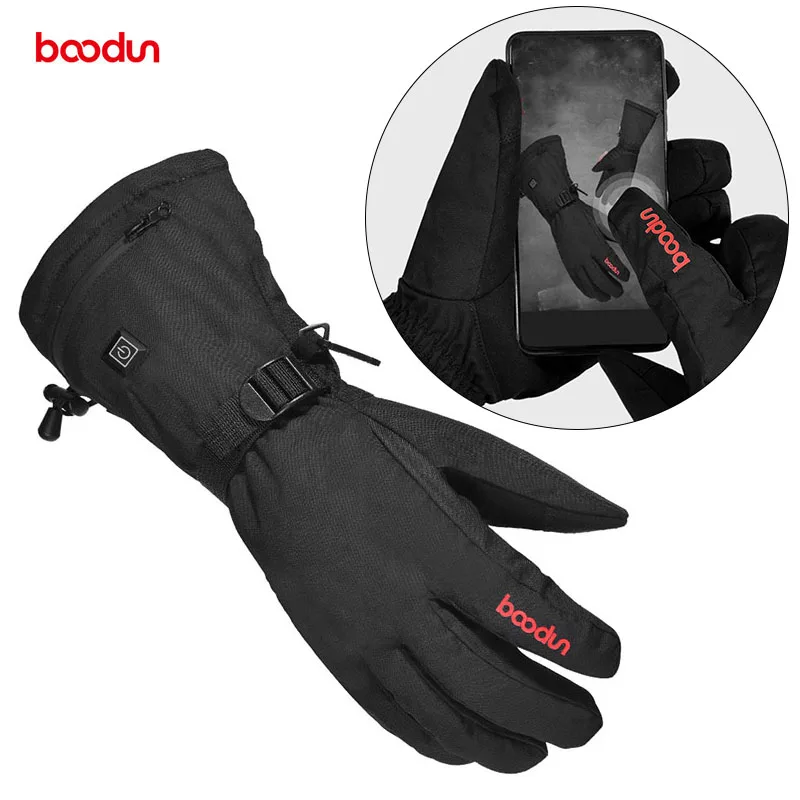 

durable and practical BOODUN Outdoor Warm Electric Heated Heating Gloves 3 Modes USB Charging Finger touch screen