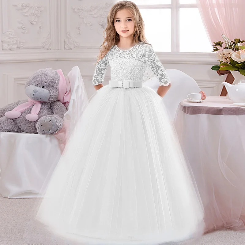 Girls Summer Long Bridesmaid Dress Baby Kids Gown 10 12 13Y