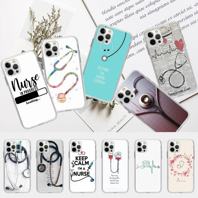 iphone 11 waterproof case Nurse Medical Medicine Health heart and stethoscope Phone Case for iPhone 13 12 mini 11 pro Xs max Xr X 8 7 6 6s Plus 5s cover xr phone case