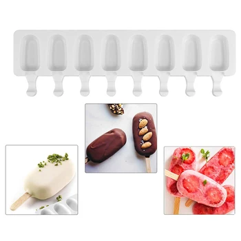 

8 Hole Silicone Ice Cream Mold Ice Cube Moulds Dessert Tray Popsicle Barrel Makers Cake Decorating Baking Tools