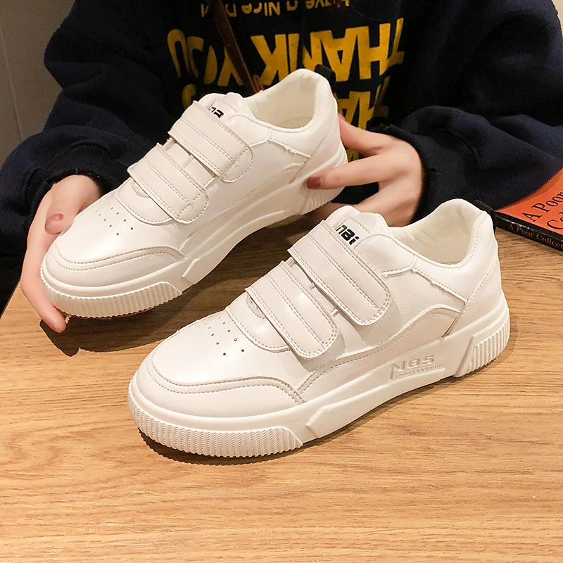 

Spring Student girls Vulcanized Shoes Women's Fashion Velcro Flat Breathable Shoes Women's Low-top Sneakers Casual Shoes U20-73