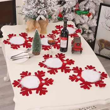 

Merry Christmas Table Runner cloth Printed Decorative Non-slip Table Cover Cup Mat Coaster Table Placemat Home Decor