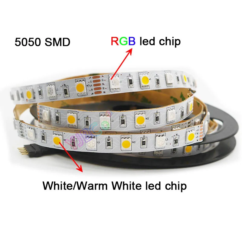 DC12V 24 в 5 м/лот 60 Светодиодный s/M RGBW RGBWW RGB CCT светодиодный светильник, RGB+(белый/теплый белый) SMD 5050 гибкий светодиодный светильник