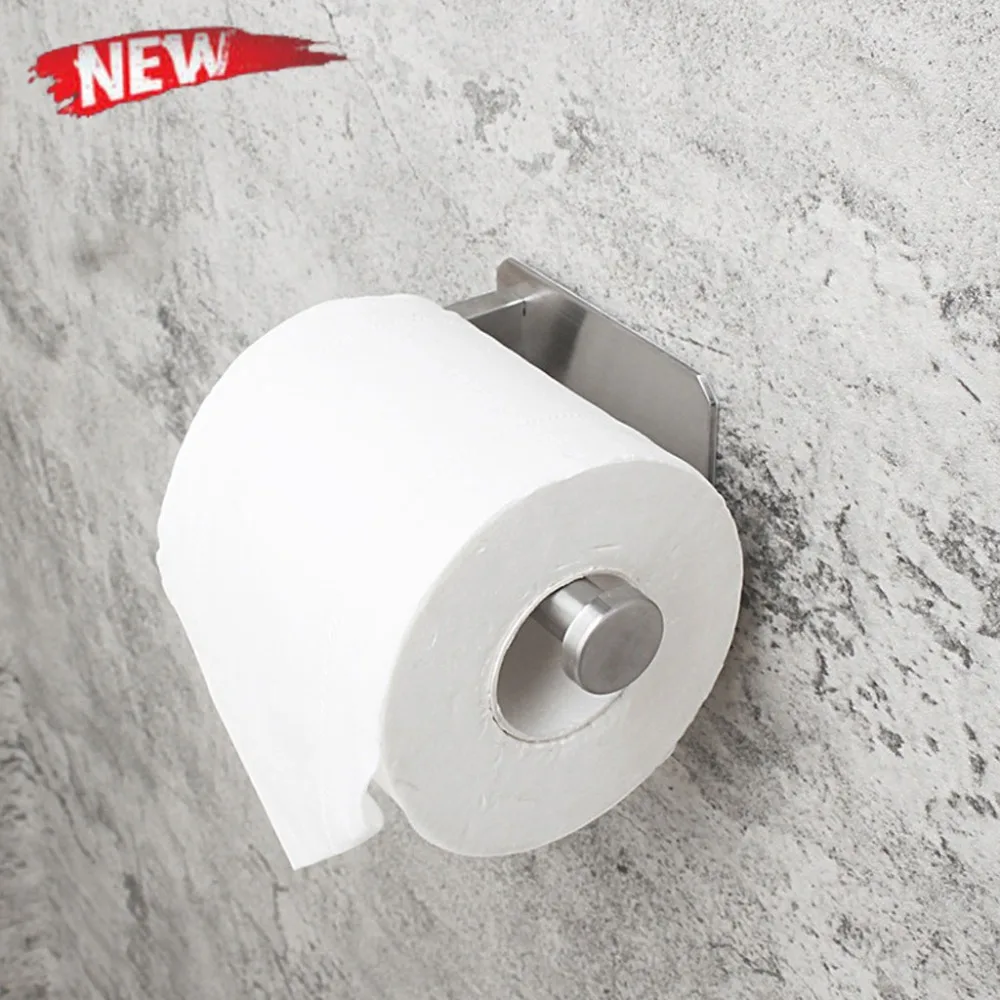 Self Adhesive Toilet Paper Holder for Bathroom Stick on Wall Stainless Steel paper towel holder #2c11 (1)