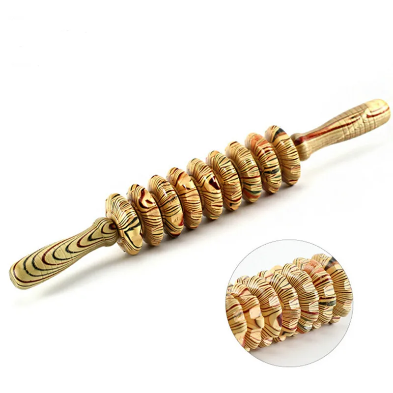 

New Wooden Abdomen Massager Multifunctional Fitness Roller Stick Muscle Relax Tool Body Anti Cellulite waist Massage