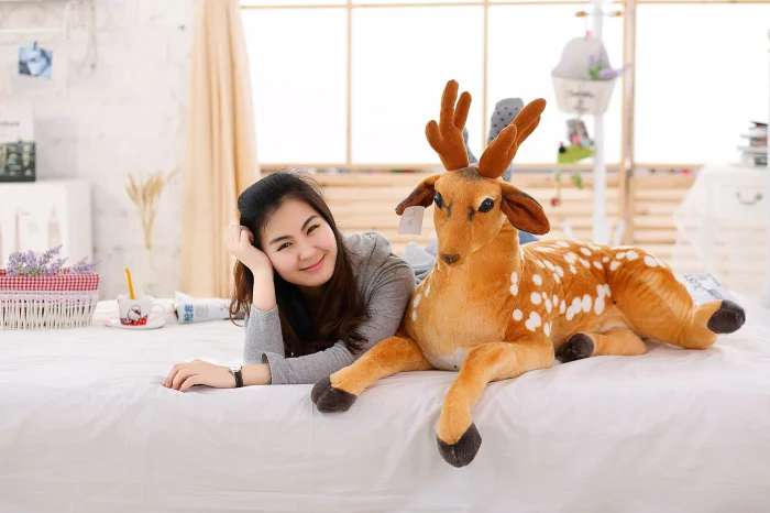 Simulation Sika Deer Stuffed Soft Deer for Kids Baby Plush Doll Toy Kid Gift