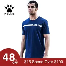 KELME мужские спортивные футболки для отдыха серия для бега 93.5% хлопок 6.5% спандекс летняя дышащая футболка с коротким рукавом KMC162018