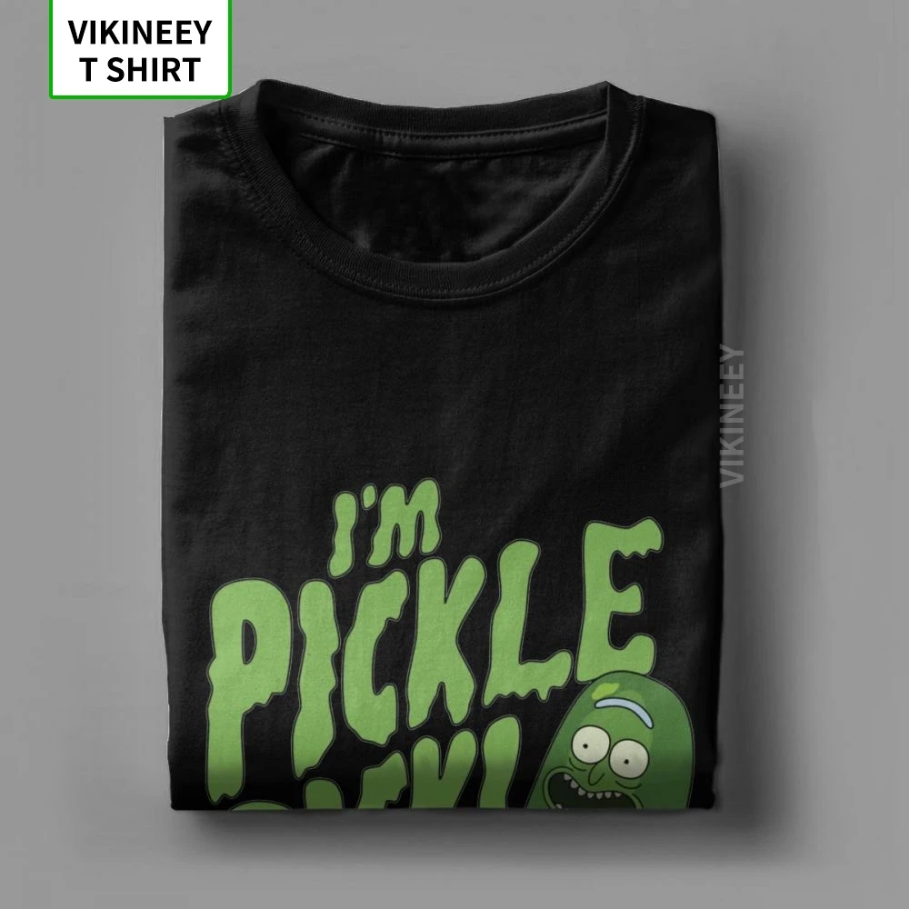 Мужские футболки Рик и Морти, футболки с надписью I'm Pickle Rick, винтажная одежда с круглым вырезом и короткими рукавами, футболка из хлопка размера плюс