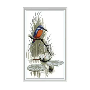 

Birds By The River Cross Stitch Patterns 14ct 11ct Printed on Canvas Counted Fabric Cross Stitch Embroidery Kits Needlework Sets