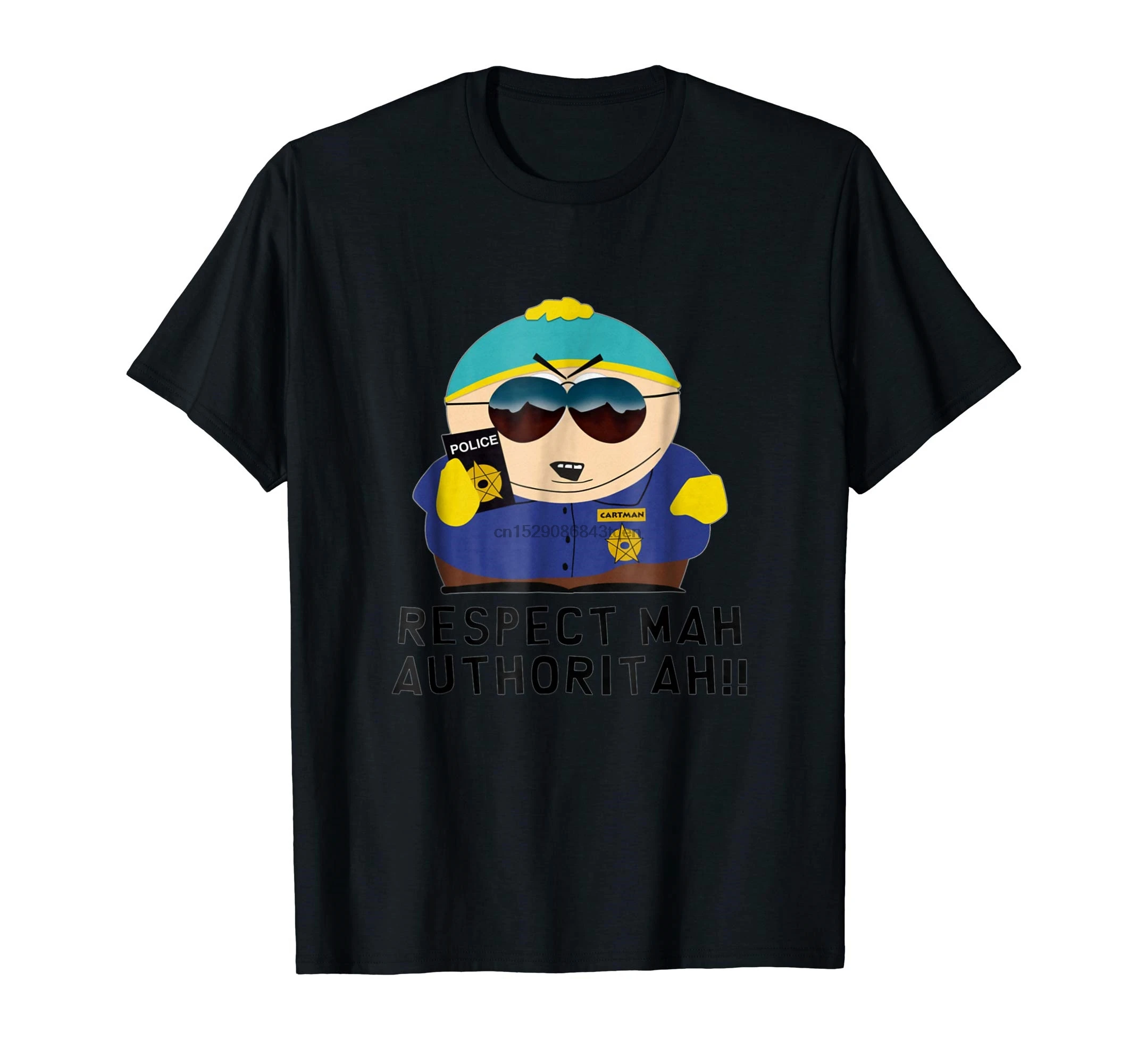 Cartman RESPECT MAH AUTHORITAH Рубашка-Мужская Футболка-черный | Мужская одежда