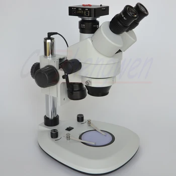 

FYSCOPE Track Pillar Stand Microscope 7X-45X Simul Focal Trinocular Microscope with Dual LED Lights+38MP HDMI Camera