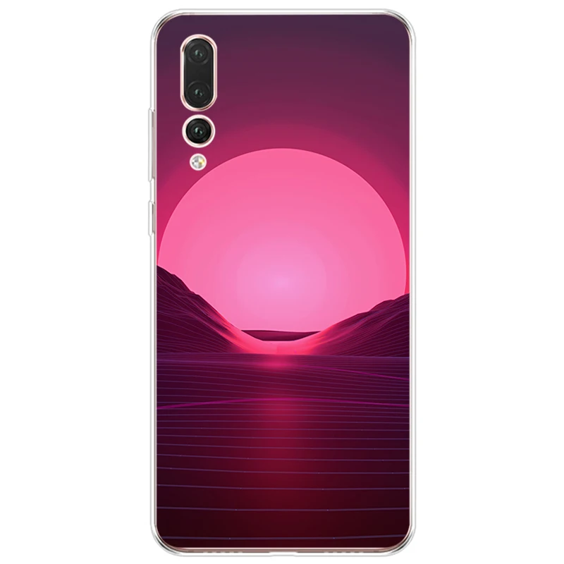 Мягкий силиконовый чехол из ТПУ для телефона Huawei P8 P9 P10 P20 P30 lite PRO PLUS с розовой