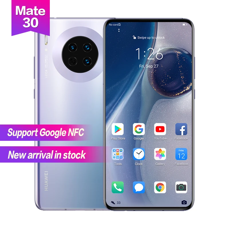 

Huawei Mate 30 6.62" OLED Full Screen 3x zoom Support Google NFC Kirin 990 Waterproof Super Charge 4200mAh Fingerprint+Face ID
