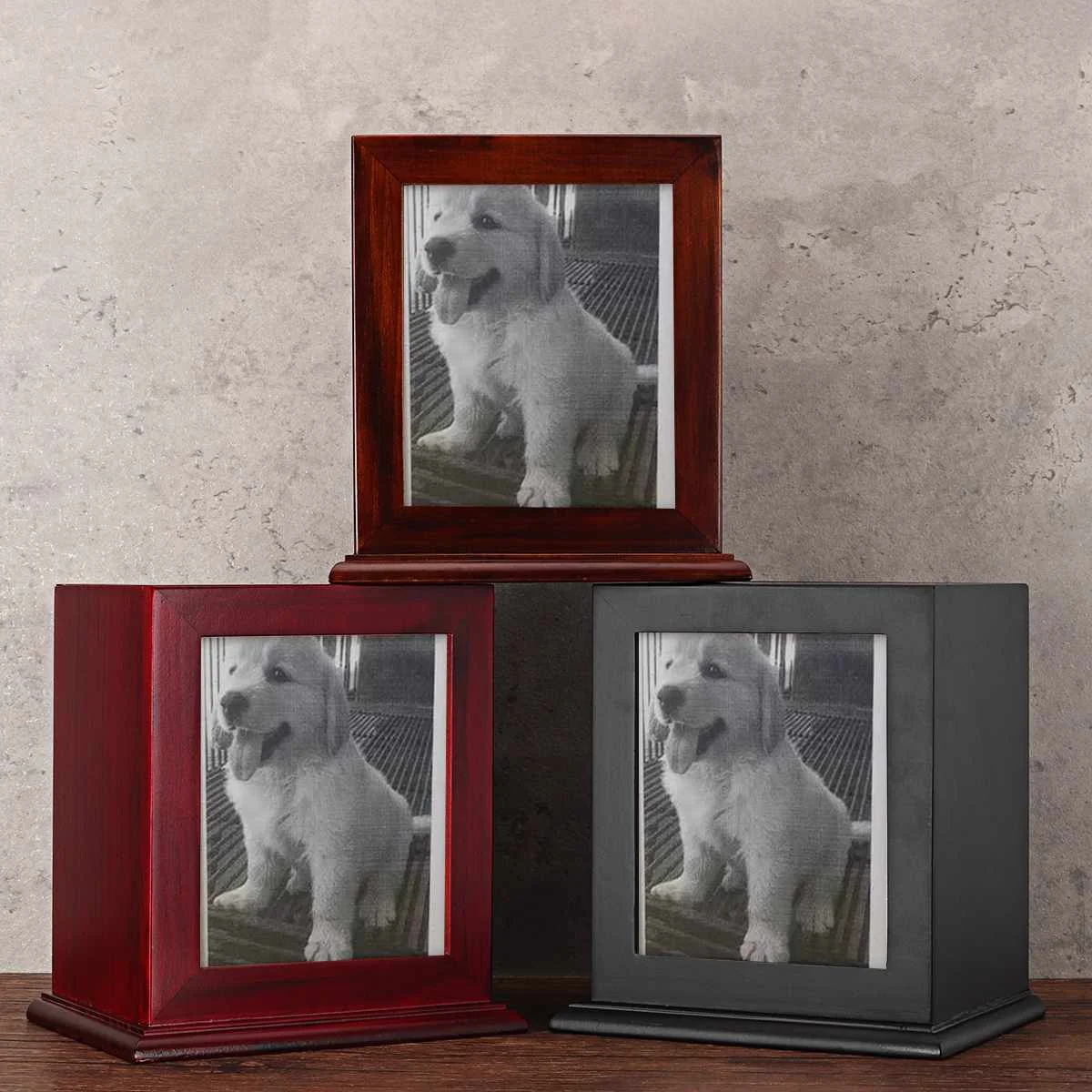 Gato perro recuerdo madera Funeral colgante de lurna de la cremación de mascotas homenaje Funeral urna ataúdes cenizas contenedor de 3 colores
