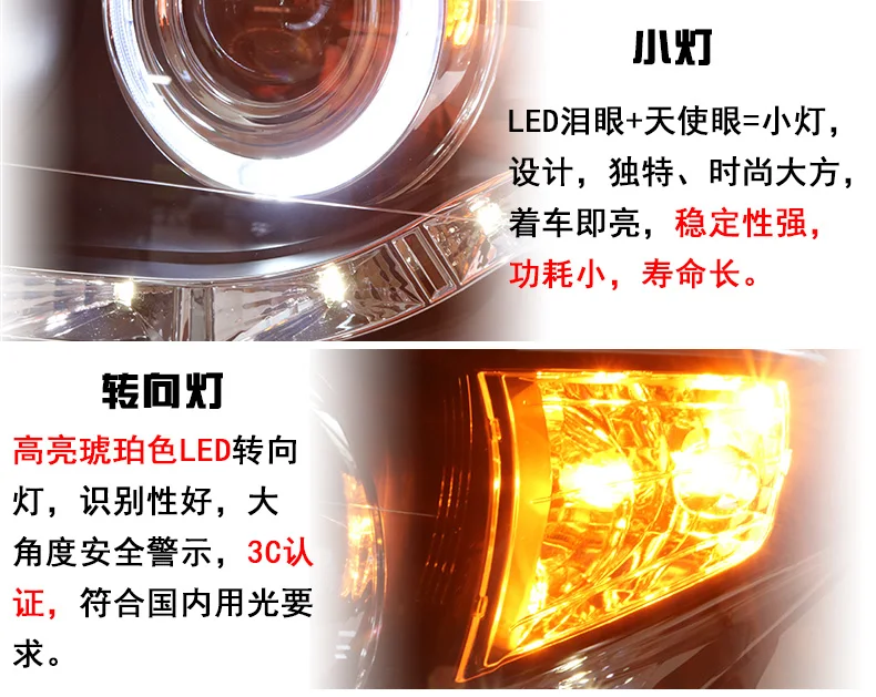 Автомобильный Стайлинг для 2007- Land Cruiser светодиодный светодиодные фары DRL Hid головной фонарь Ангел глаз ксеноновый луч фары