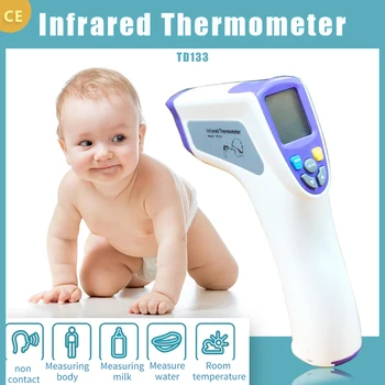 

50PCS/LOT TD133 Baby Electronic Non Contact Thermometer Infrared Forehead Gun For Body Temperature Meter Export Qualification