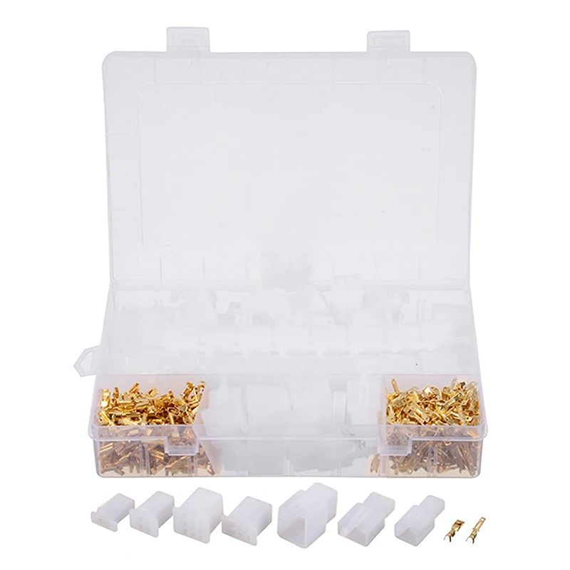 380Pcs/set Practical Car Electrical 2.8mm 2 3 4 6 Pin Wire Terminal Connector Fixed Hook Male Female Terminals Kit