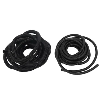 

2 Pcs Polyethylene Corrugated Tubing: 1 Pcs 6.7M Long 12X15.8Mm Split Corrugated Tubing Cable Wire Conduit & 1 Pcs 10X13Mm Black
