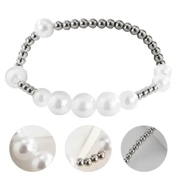 

1Pc Imitation Pearl Bracelet Simple Style Bangle Women Bracelet Creative Bangle Women Bangle Hand Deco for Gift