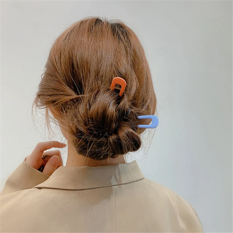 Metal Hair Sticks for Women Shell Hair clip pins Minimalist U Shape Girls Hairpins Bun maker Headwear