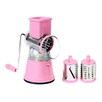 

Vegetable and fruit cheese slicer, hand-operated multi-function drum shredder